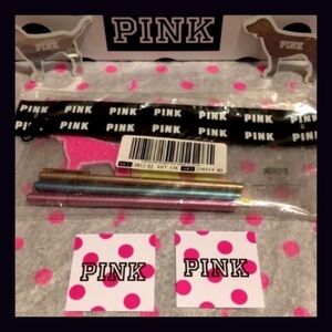 Victoria’s Secret PINK Clear Pencil/Pen Pouch Notepad And Pen Set